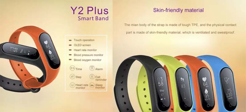 Y2 Plus Smart Bluetooth Wristband