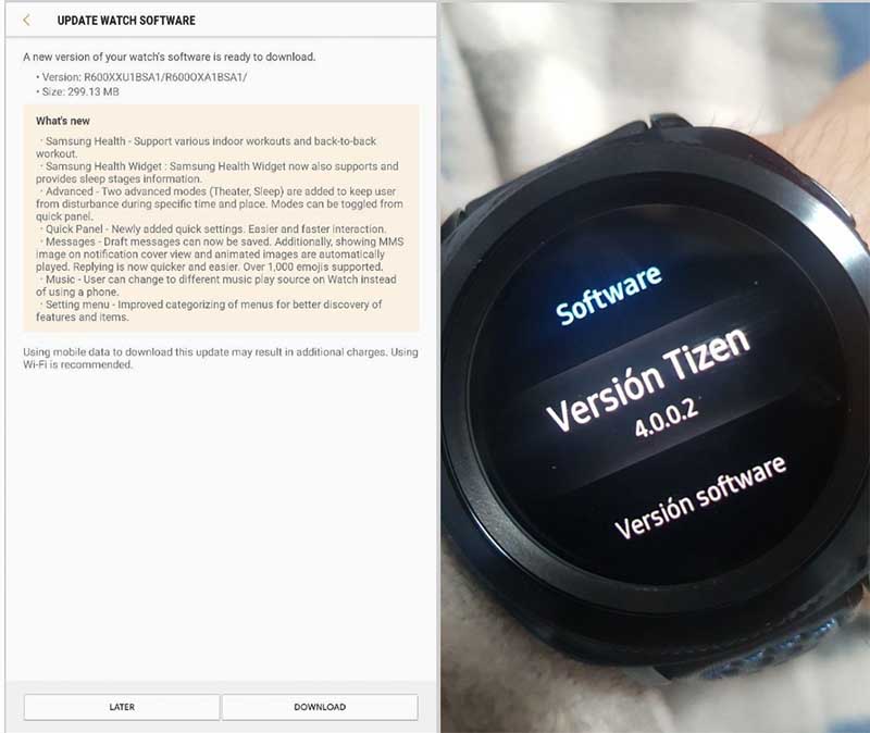 Samsung Gear S3 получают крупное обновление и ОС Tizen 4.0.0.2