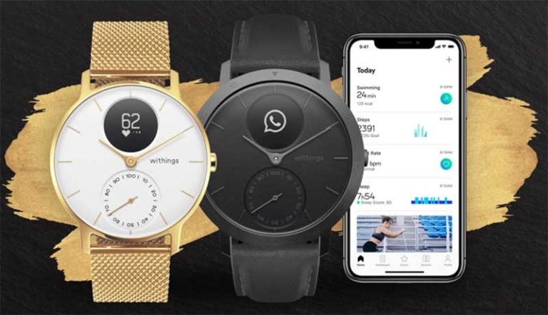 withings steel hr limited edition 36mm black & champagne gold