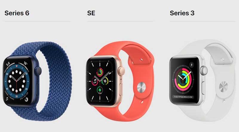 Apple Watch Series 6, Watch SE и Watch Series 3