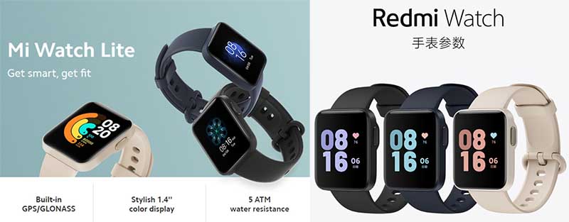 Сравнение смарт-часов Xiaomi Mi Watch Lite и Redmi Watch